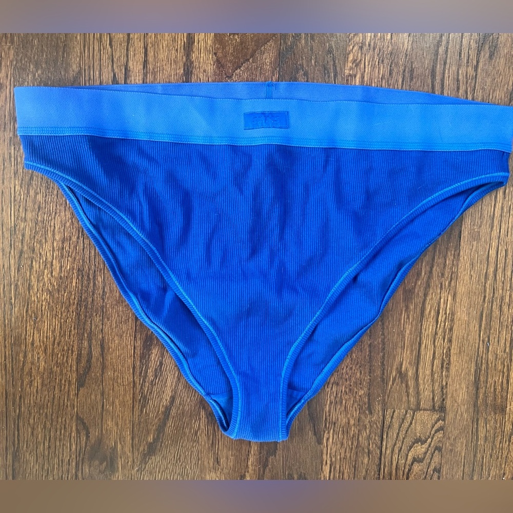 SKIMS Cotton Rib Brief Cobalt Blue Women's 2X NWT